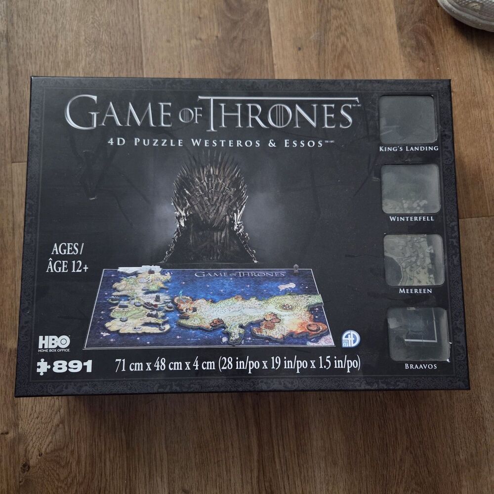 Game of Thrones 4D Puzzle Westeros Essos 891 Pieces HBO 2017 Map 28x19